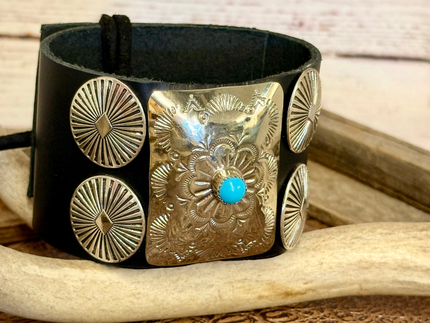Bow Guard Nickel Silver and Turquoise