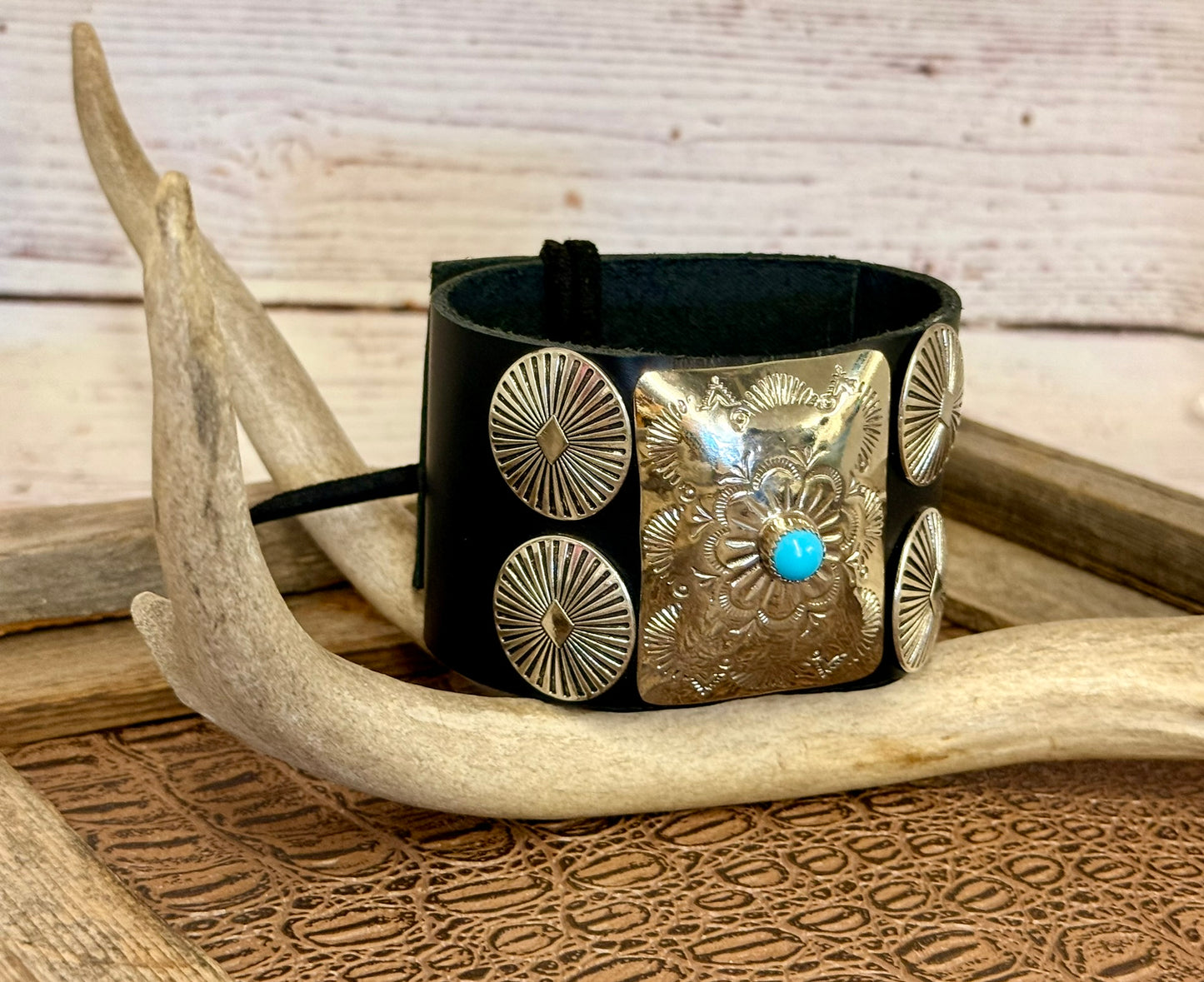 Bow Guard Nickel Silver and Turquoise