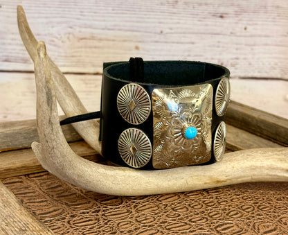 Bow Guard Nickel Silver and Turquoise