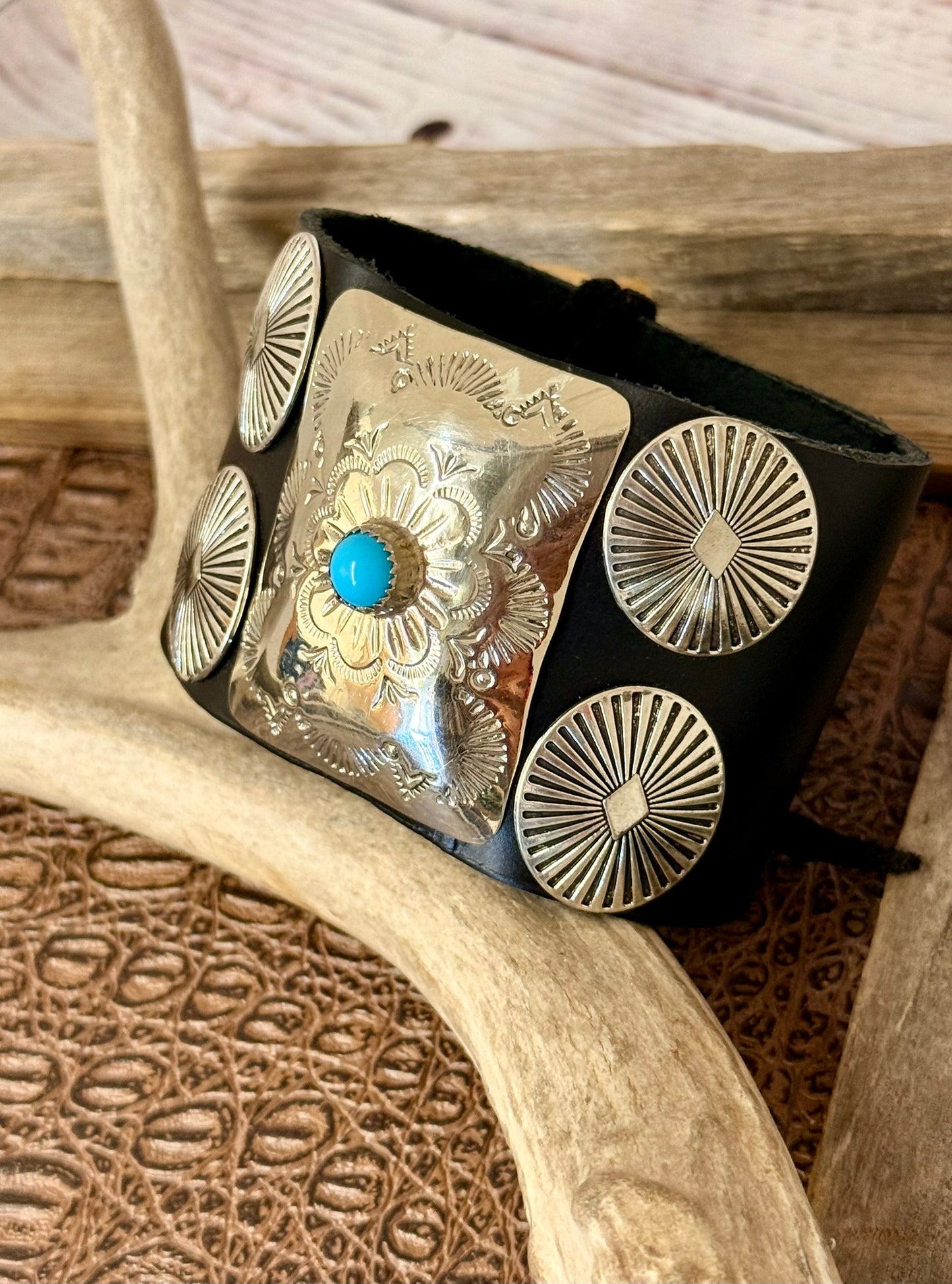 Bow Guard Nickel Silver and Turquoise