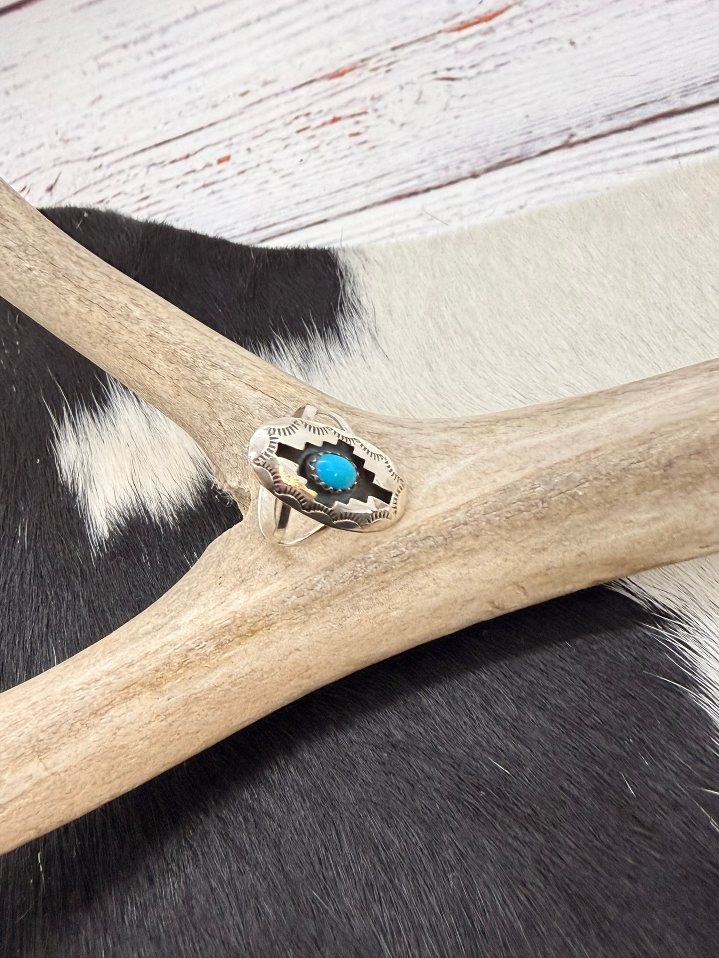Shadowbox Turquoise Ring Size 6