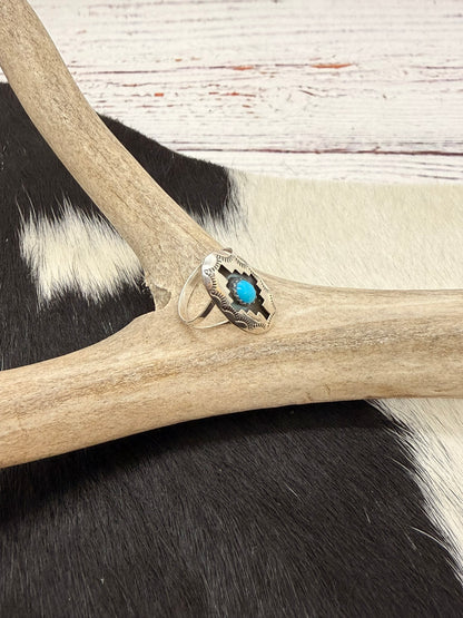 Shadowbox Turquoise Ring Size 6