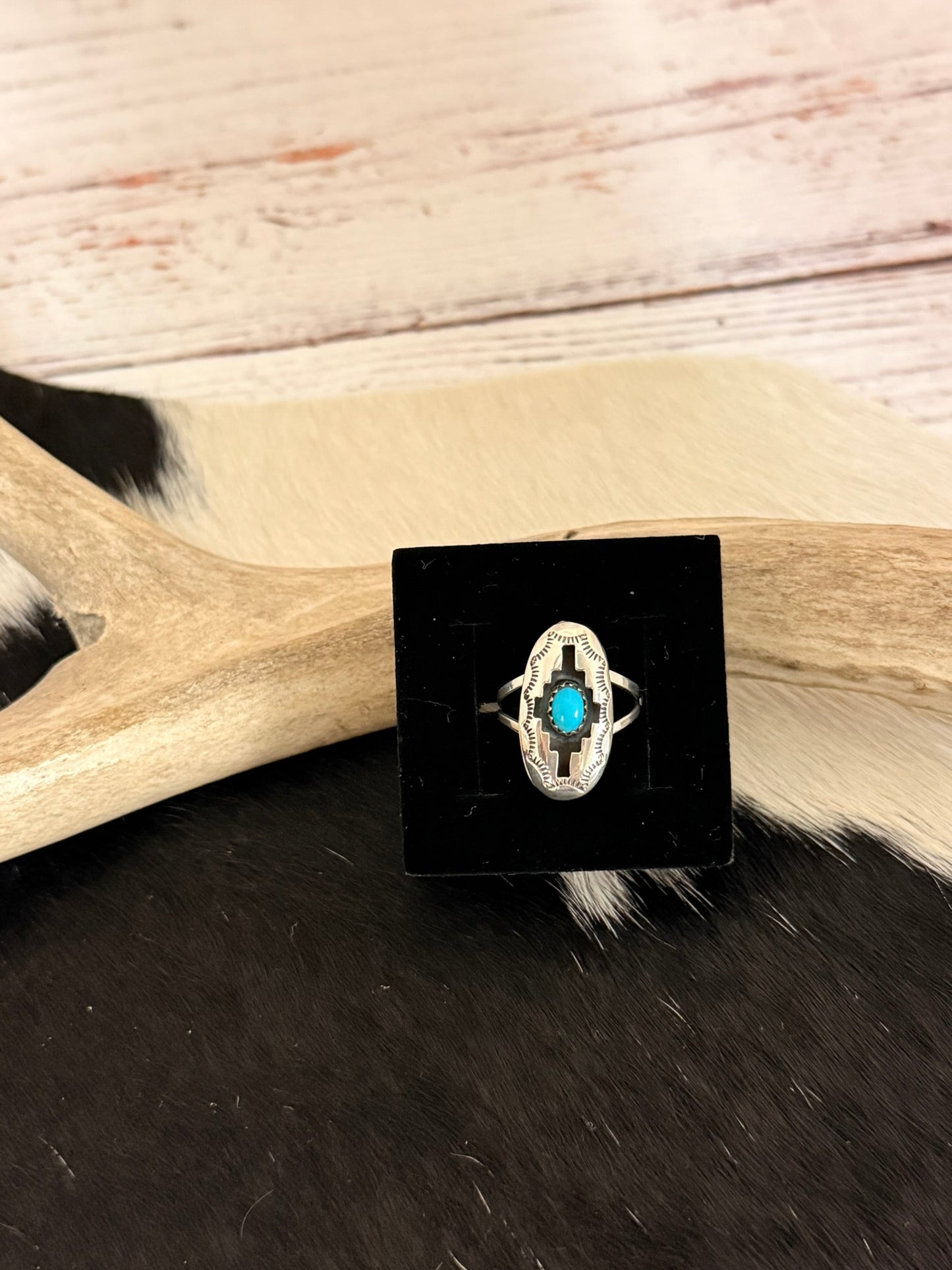 Shadowbox Turquoise Ring Size 6