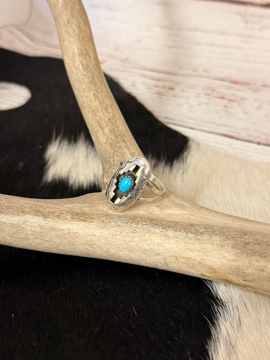 Shadowbox Turquoise Ring Size 6