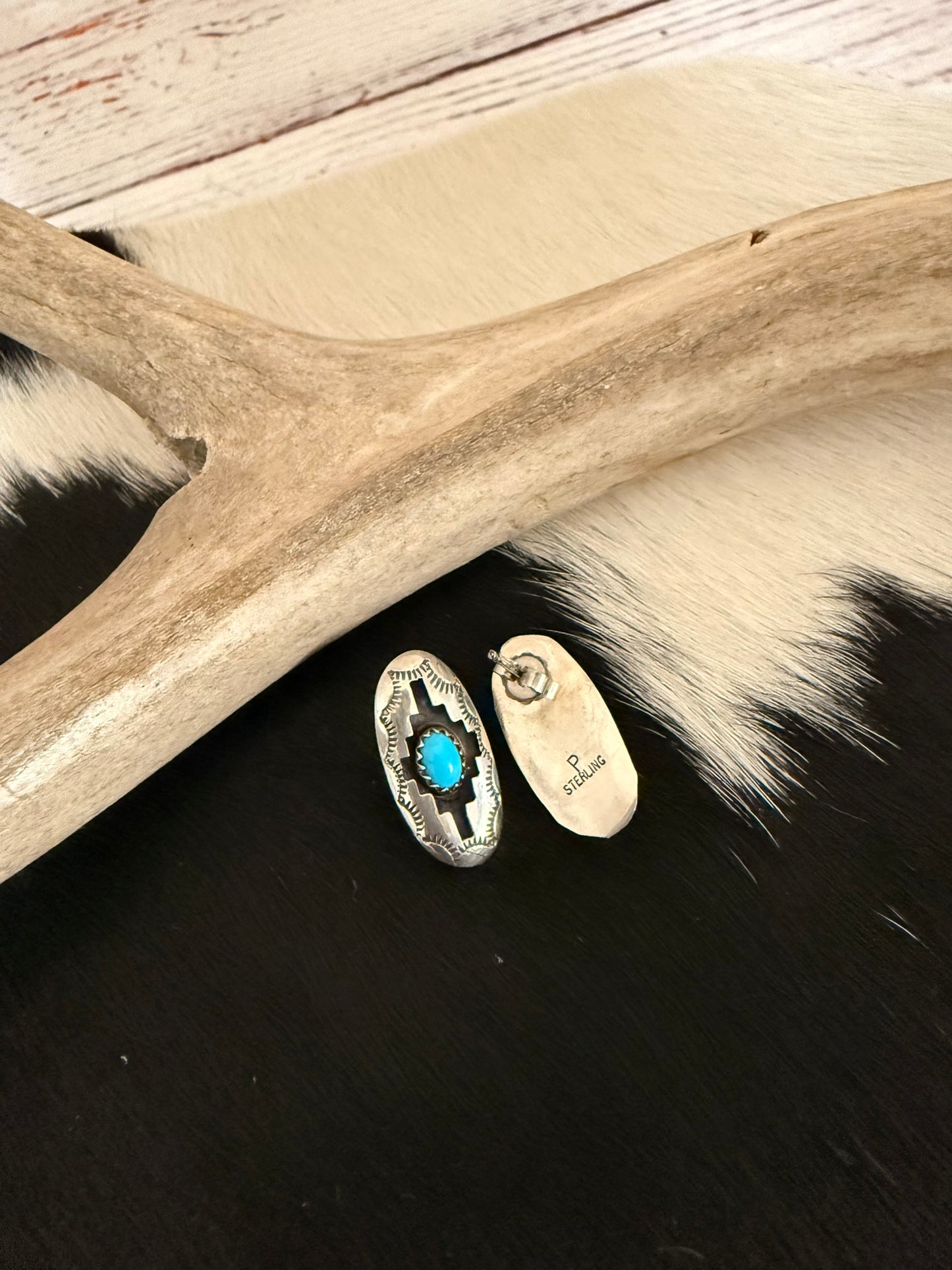 Shadowbox Turquoise Earrings