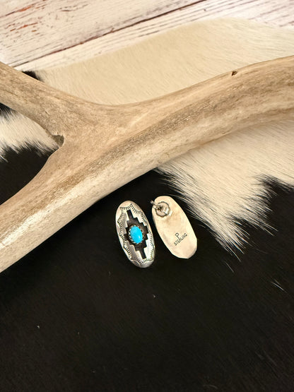 Shadowbox Turquoise Earrings