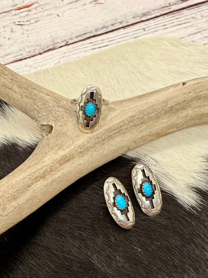 Shadowbox Turquoise Earrings