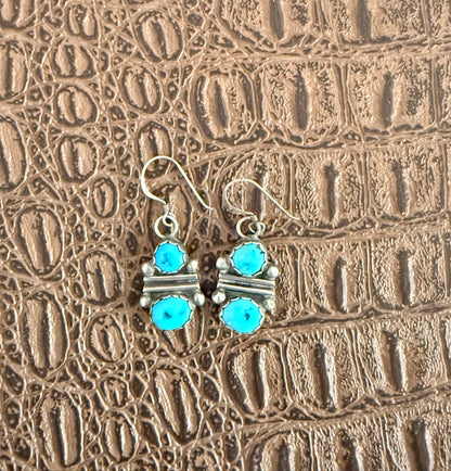 Two Turquoise Stone Drop Earrings