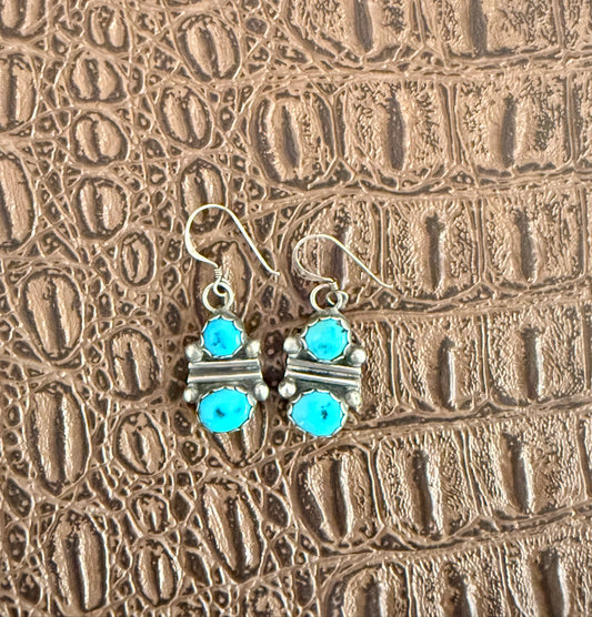 Two Turquoise Stone Drop Earrings