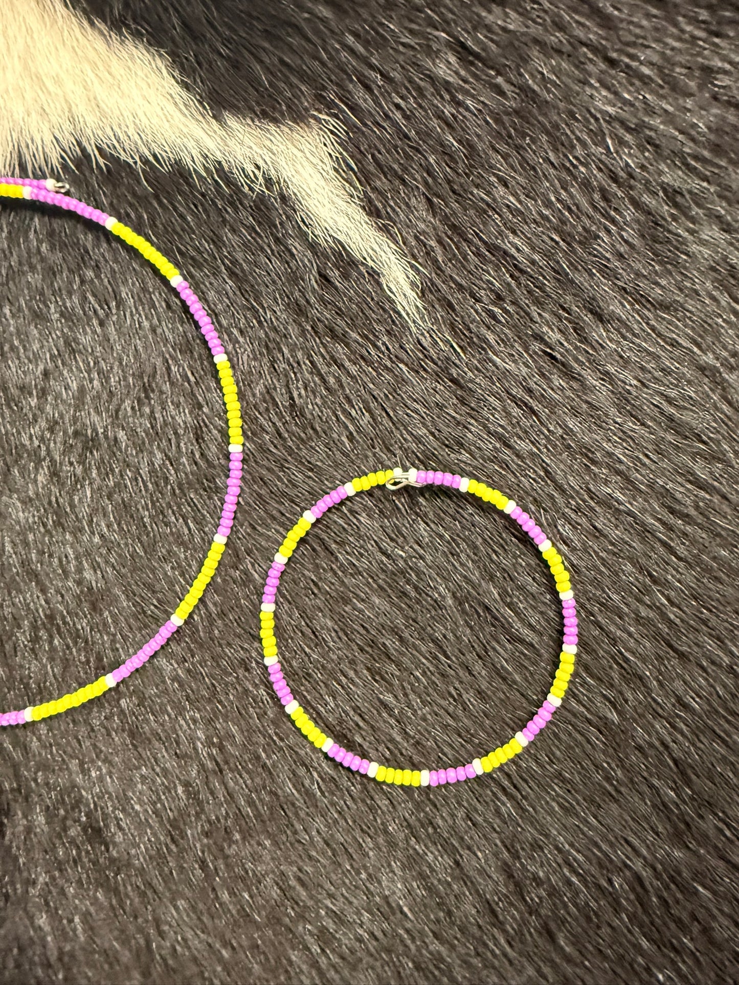 Navajo Handstrung Beaded Choker and Matching Bracelet