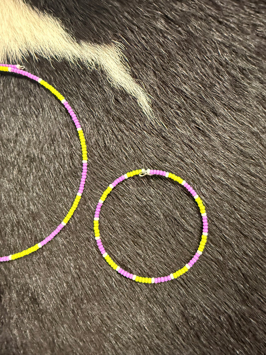 Navajo Handstrung Beaded Choker and Matching Bracelet