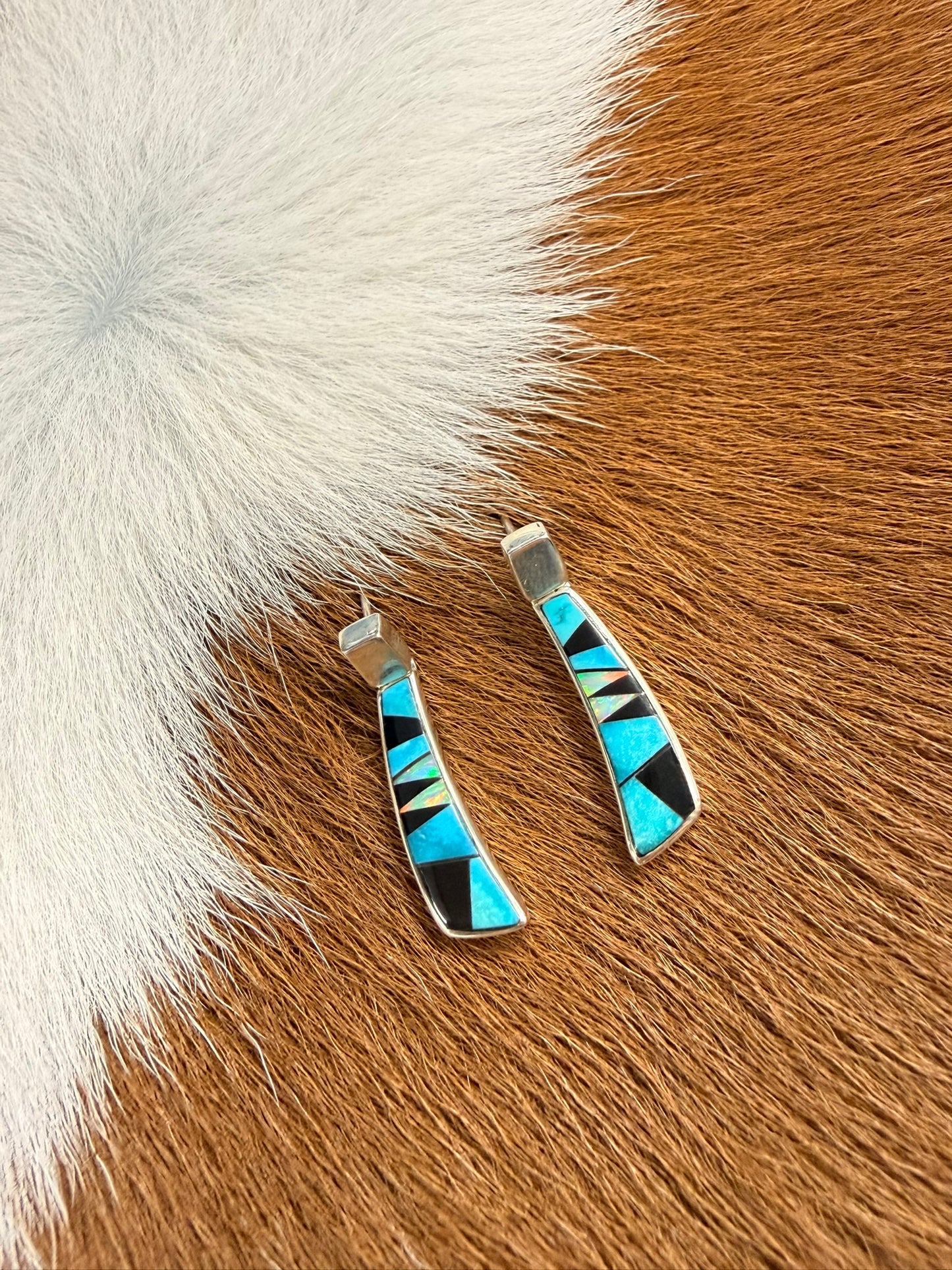 Opal and Turquoise Inlay Earrings