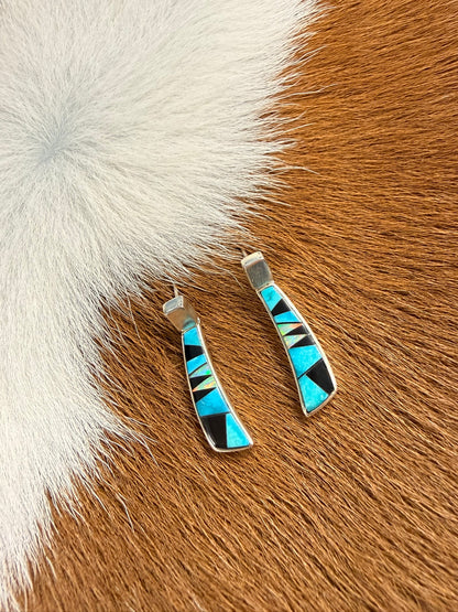 Opal and Turquoise Inlay Earrings