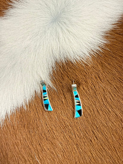 Opal and Turquoise Inlay Earrings
