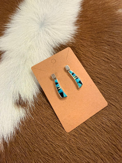 Opal and Turquoise Inlay Earrings