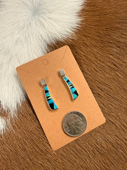 Opal and Turquoise Inlay Earrings