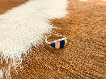 Opal and Lapis Inlay Ring Size 7