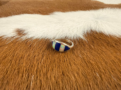 Opal and Lapis Inlay Ring Size 7