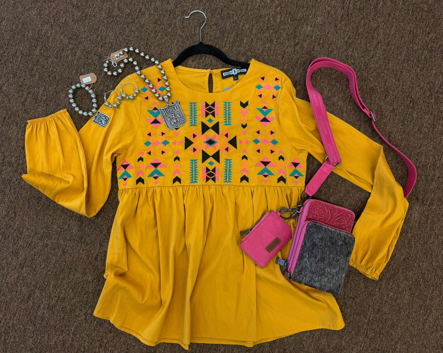 Mustard Aztec Blouse