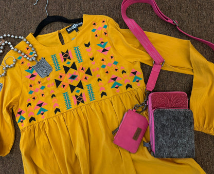 Mustard Aztec Blouse