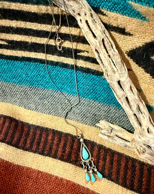 Zuni Sleeping Beauty Carved Necklace