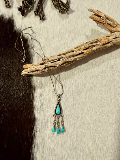 Zuni Sleeping Beauty Carved Necklace