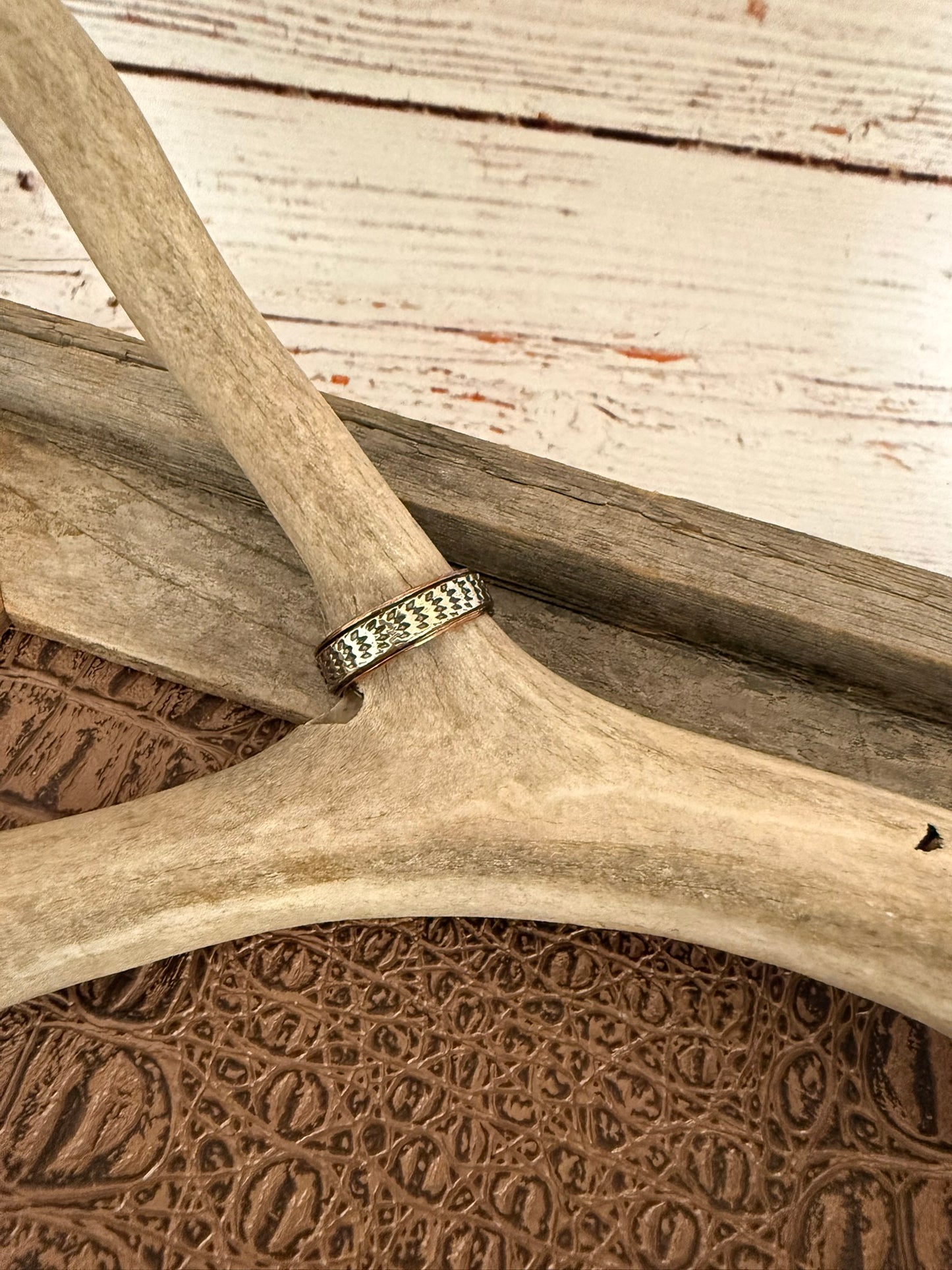 Larger Copper Stamped Ring Size 13.5
