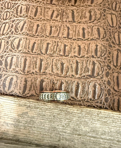 Larger Copper Stamped Ring Size 13.5