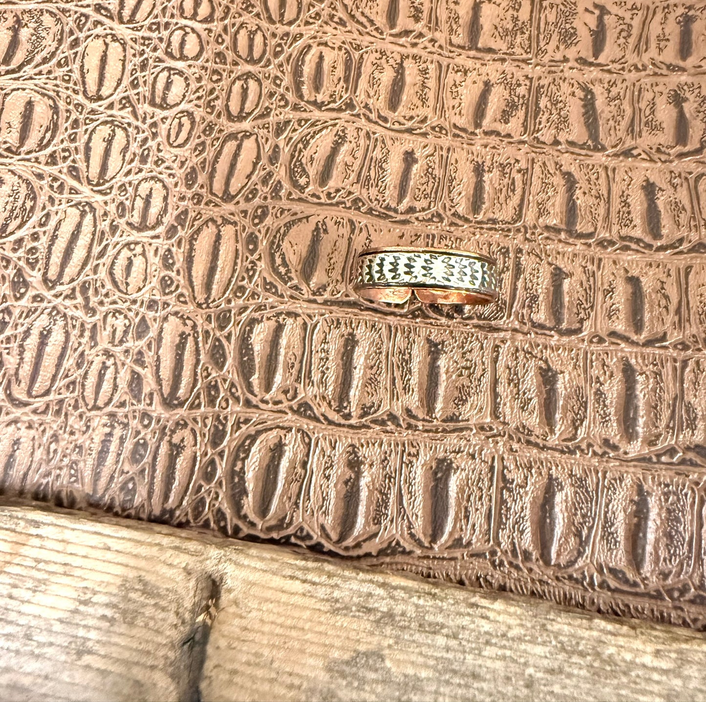 Larger Copper Stamped Ring Size 13.5