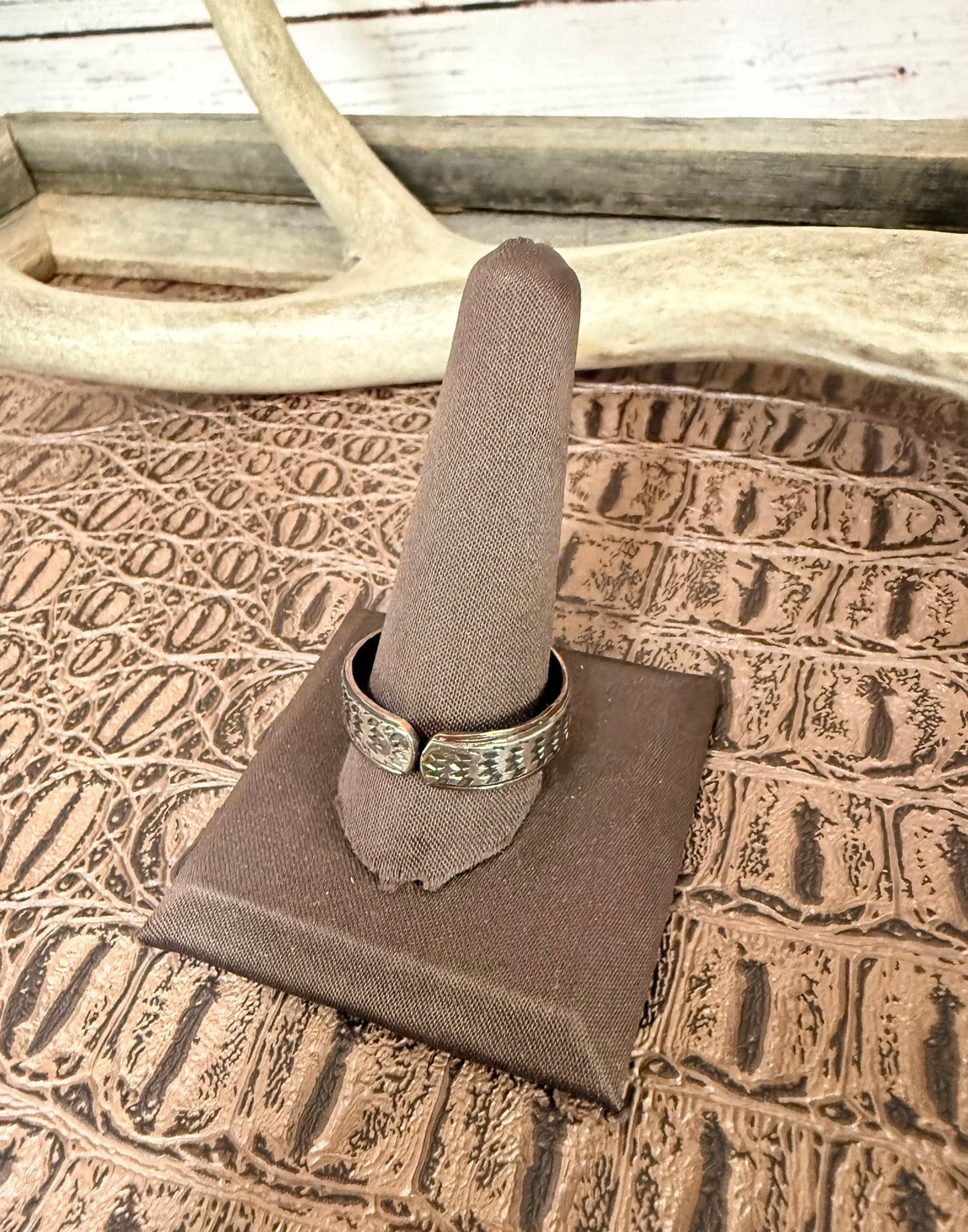Larger Copper Stamped Ring Size 13.5