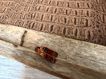 Copper Bear Stamped Ring Size 11