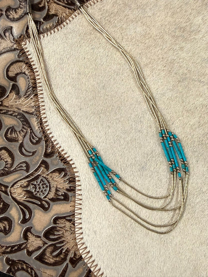 Multi Layered Liquid Silver Necklace
