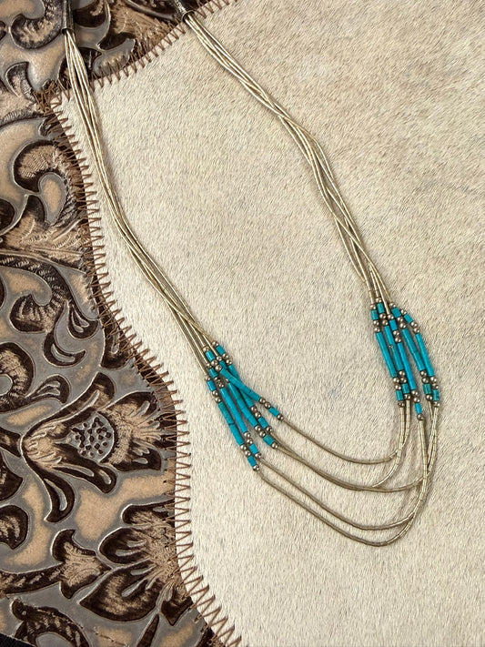 Multi Layered Liquid Silver Necklace