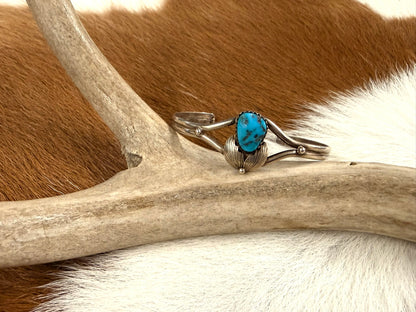 Turquoise Feather Cuff Size 5.75