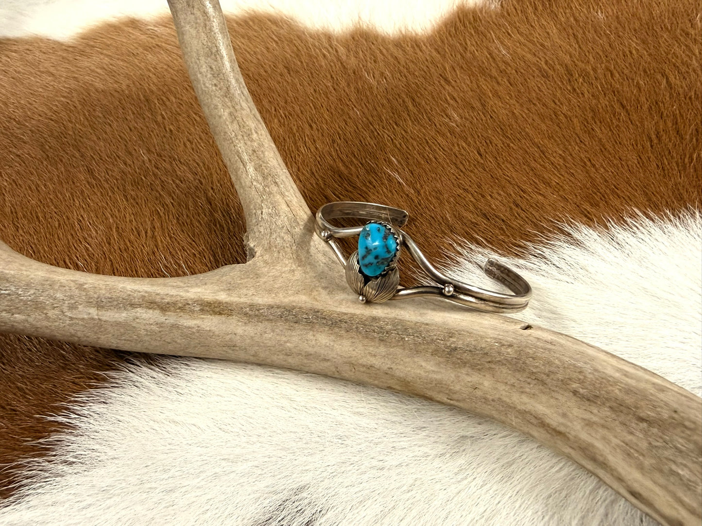 Turquoise Feather Cuff Size 5.75