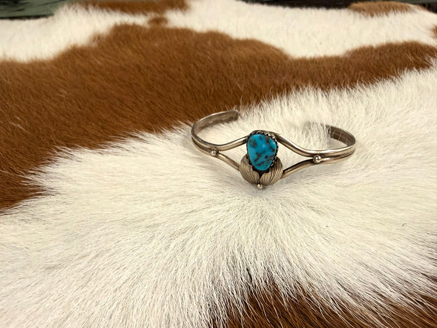 Turquoise Feather Cuff Size 5.75