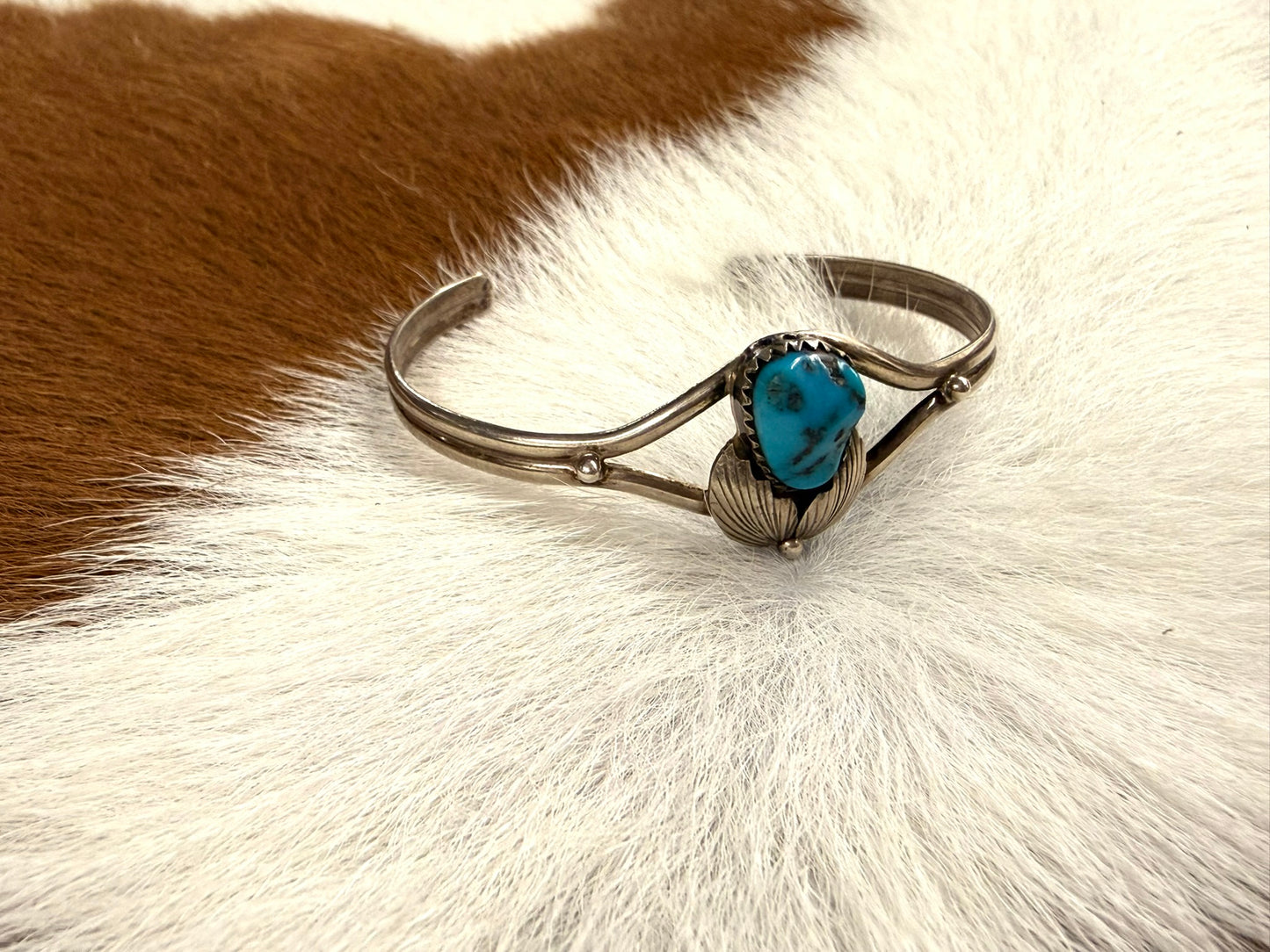 Turquoise Feather Cuff Size 5.75
