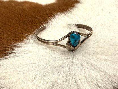Turquoise Feather Cuff Size 5.75