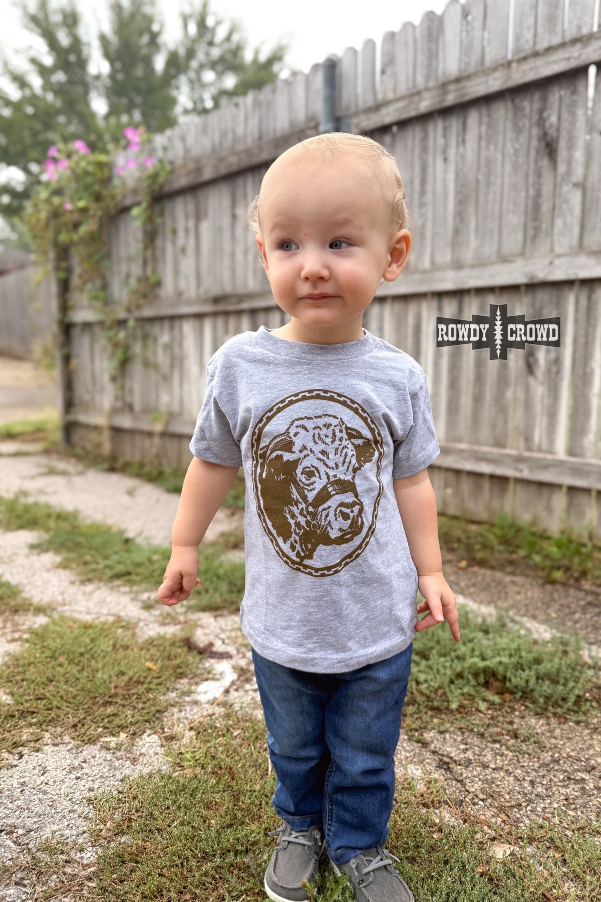 Kids Happy Hereford Tee- Brown