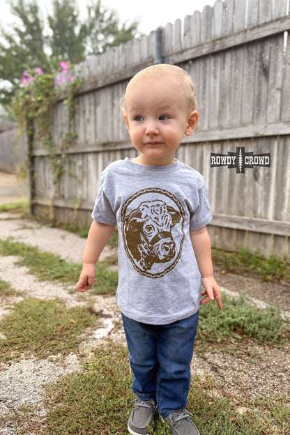 Kids Happy Hereford Tee- Brown
