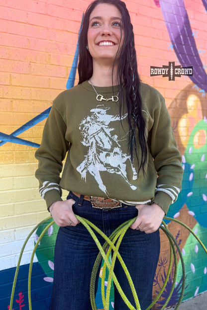 Wild & Western Sweater- Olive