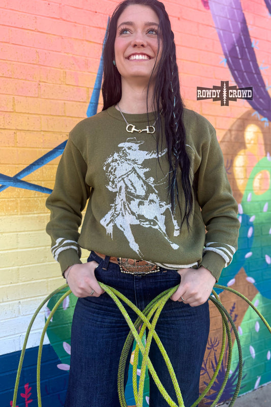 Wild & Western Sweater- Olive