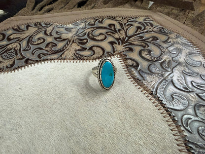Turquoise Inlay Ring Size 8