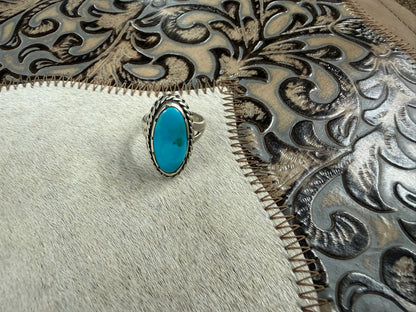 Turquoise Inlay Ring Size 8