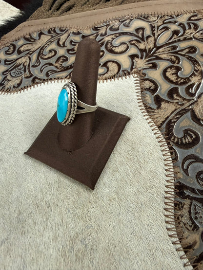Turquoise Inlay Ring Size 8