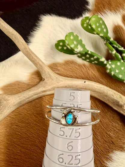 Feather and Turquoise Cuff Size 5.5