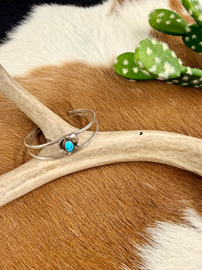 Feather and Turquoise Cuff Size 5.5