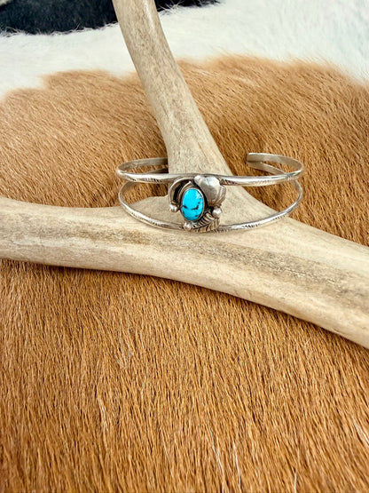 Feather and Turquoise Cuff Size 5.5