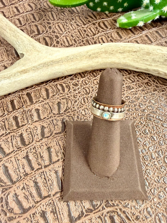 Copper and Opal Spinner Ring Size 5