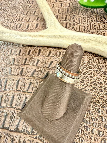 Copper and Opal Spinner Ring Size 5